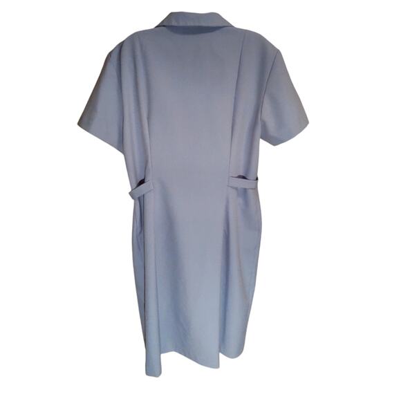 Vintage - Habits - Periwinkle Shirt Dress - Adjustable Waist - Size 18P - Picture 4 of 7